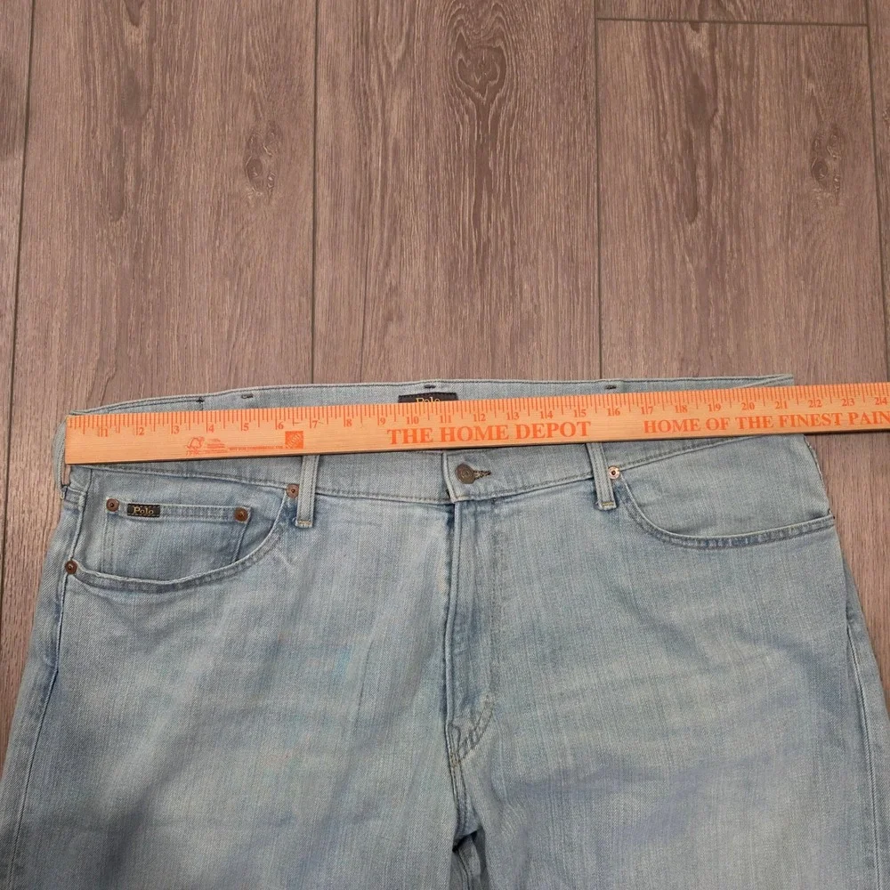 Polo Ralph Lauren Mens Light Wash Straight Leg Denim Jeans Blue 40x32 RN 41381
